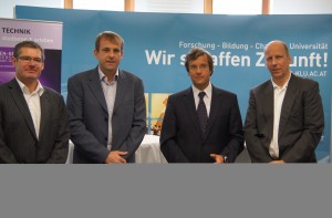 v.l.n.r.: Mario Huemer, Florian Michl, Otmar Petschnig und Martin Hitz| Foto: aau/KK