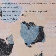 Bachmann und Celan: Zeit des Holunders. Gedicht Corona, Grafik von Petra Maria Lorenz | Repro: aau/bem