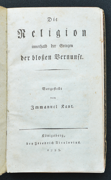 Exponat 8_12 Kant, Religion 1793 Titelblatt | Foto: Bem