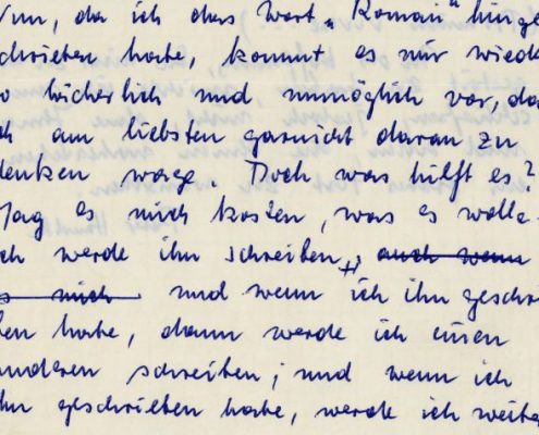 Brief Peter Handke an Reinhard Musar 1961 (Ausschnitt) | Foto aau/Kärntner Literaturarchiv