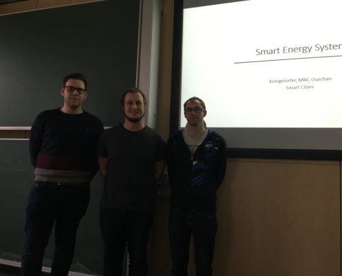 Daniel Königstorfer, Stefan Mikl and Mathias Ouschan present a smart energy system, photo: Rondo-Brovetto P.