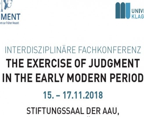 Sujet 2018 11 Tagung The Exercise of Judgment in the Early Modern Period