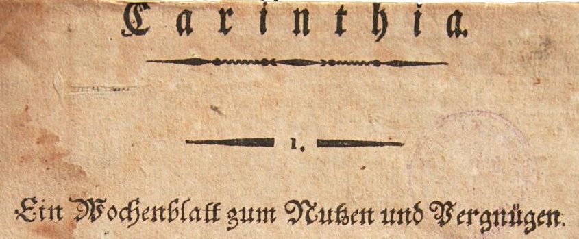 Carinthia 1811, Titelblatt, Ausschnitt | Foto: aau/bem