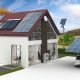 Photovoltaikanlage am Haus und Carport mit Modulen