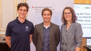 Maximilian Lex, Tobias Riedel, Iris Rauskala - Ehrung BMBWF 2019