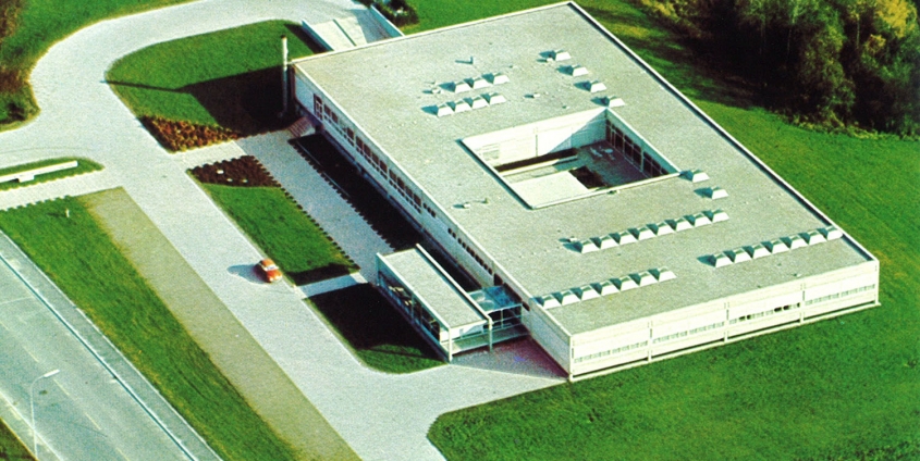 Luftaufnahme Vorstufengebäude in den 1970er Jahren