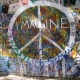 Peace Zeichen mit Wort Imagine auf Mauer