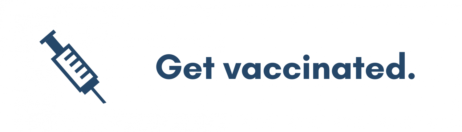 Grafik "Get vaccinated" mit Spritze