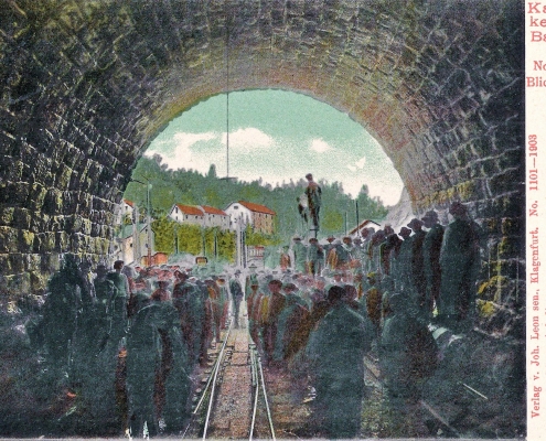 Karawankenbahnbau-Nordseite-Blick-aus-dem-Tunnel