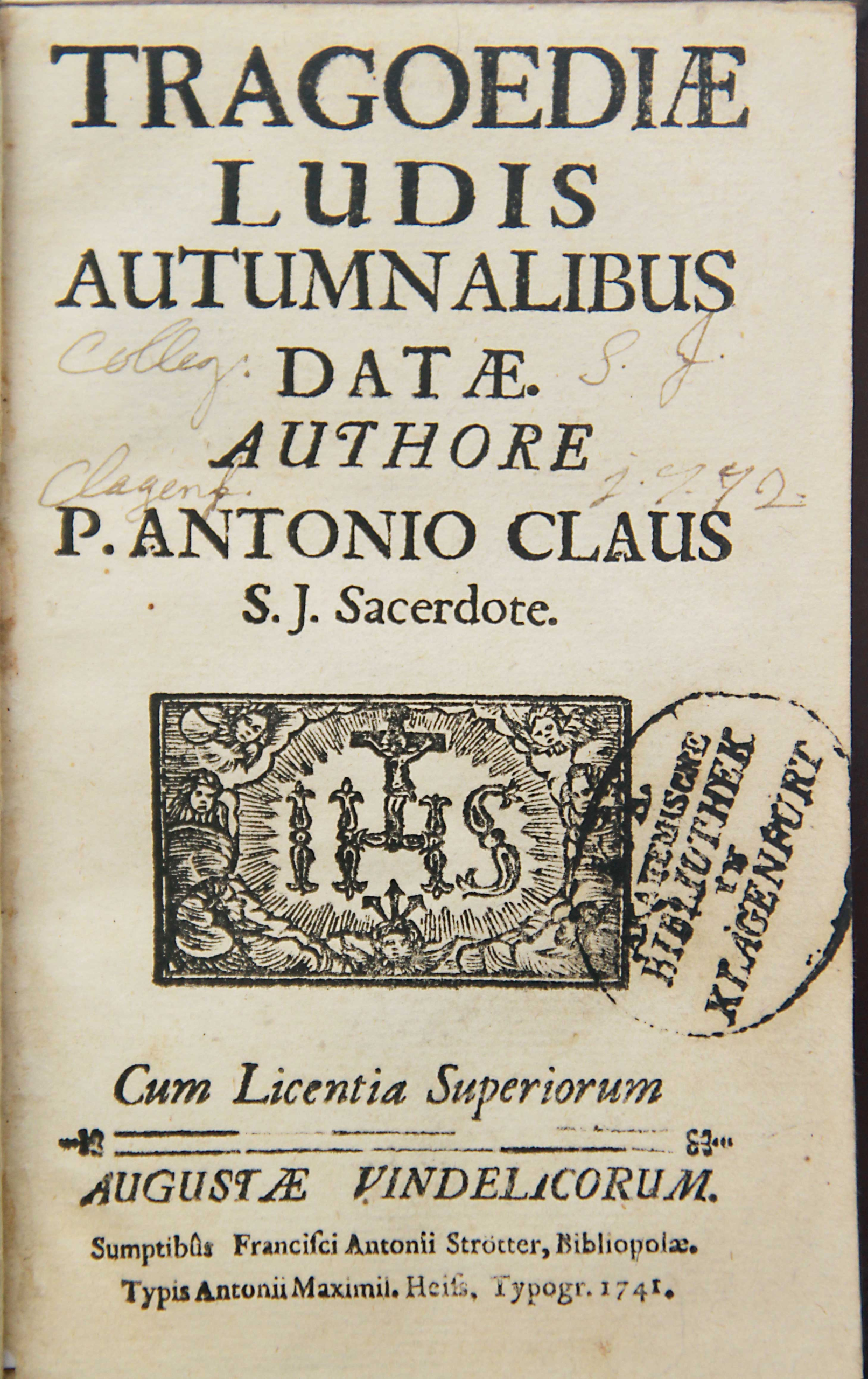 Claus-Tragoediae-ES-I-4863-Titelblatt