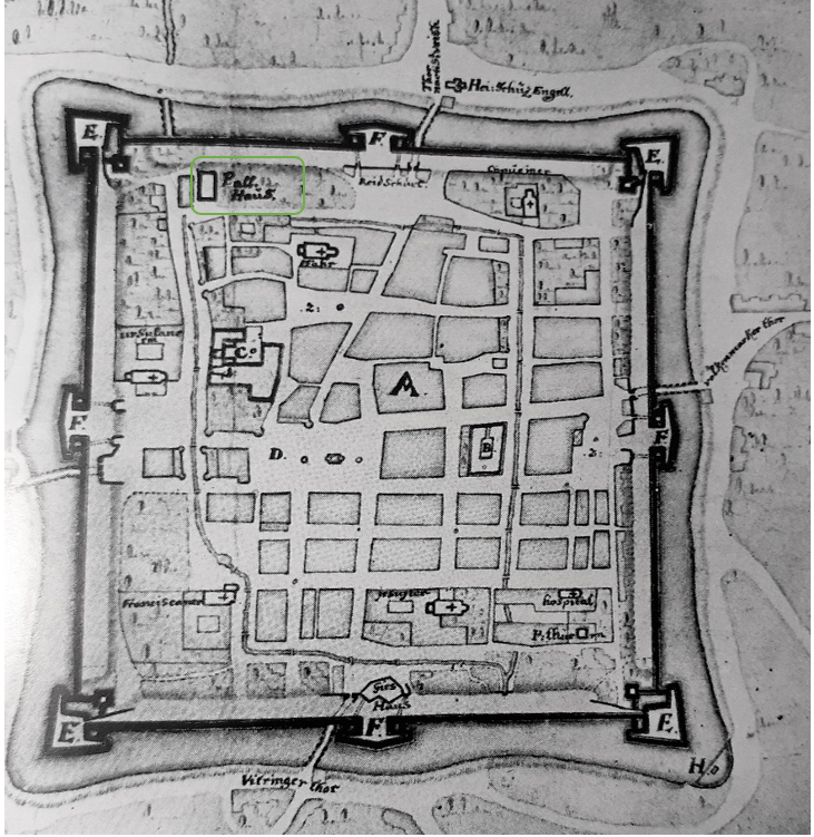 Pall Hauß 1709 markiert