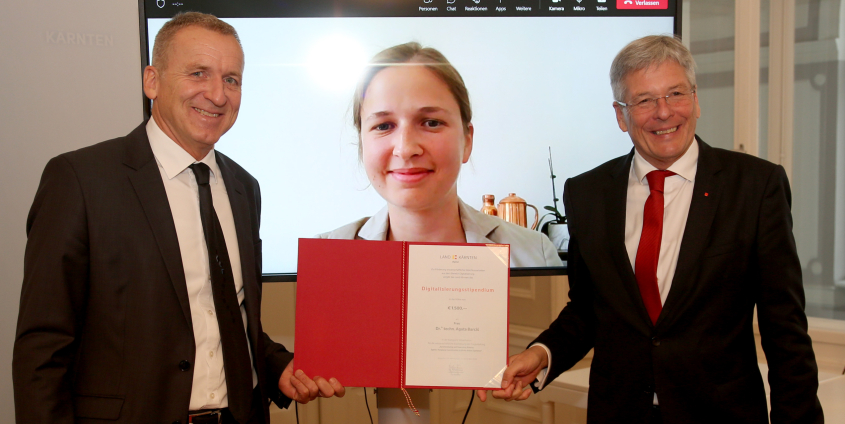 Agata Barcis bei der Verleihung der Digitalisierungsstipendien des Landes Kärnten | Foto: LPD Kärnten/Krainz