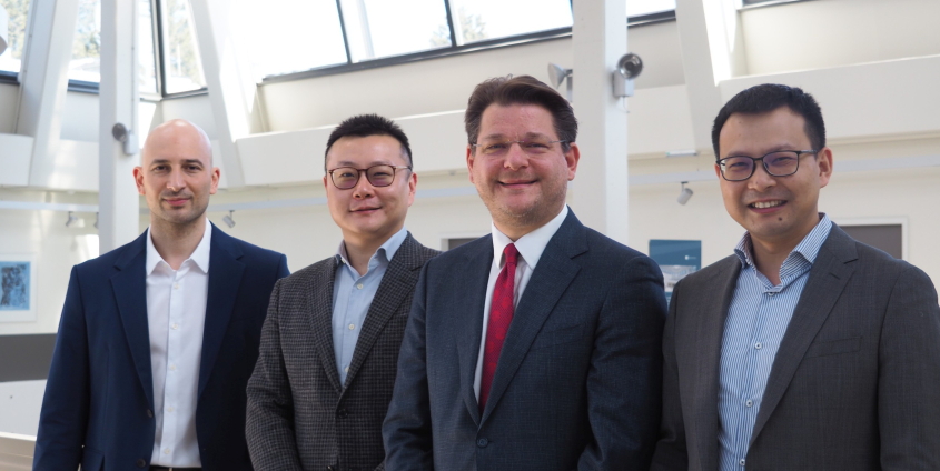 Huawei Austria Delegation: Marko Asanovic, Harvey Zhang, Oliver Vitouch und Xin Zhang (von links nach rechts)