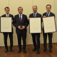 Verleihung der Ehrenzeichen der Rechtsanwaltskammer Kärnten, von links: Stefan Perner, Gernot Murko, Gerhard Baumgartner, Christoph Kietaibl