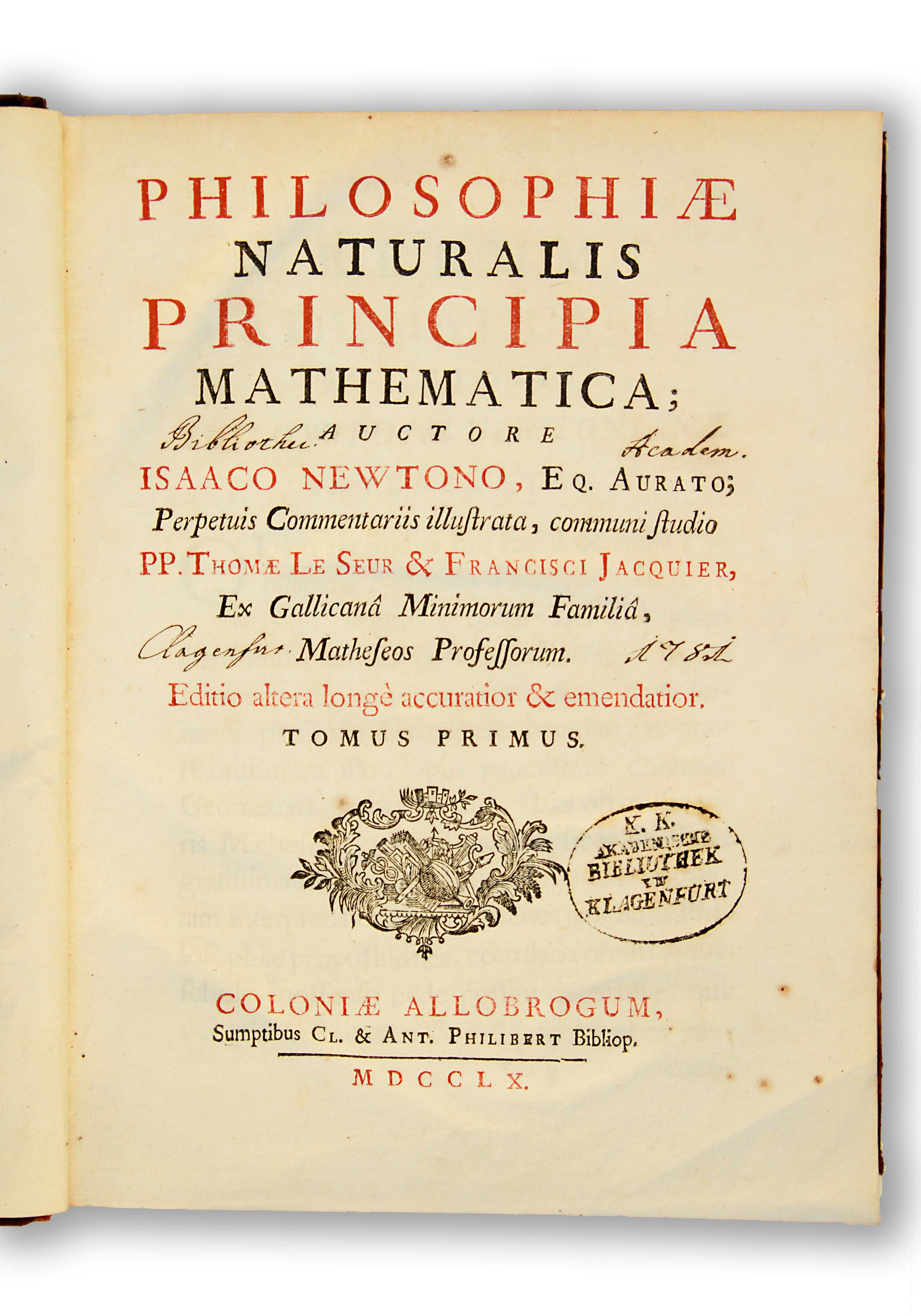 Newton-Philosophiae-Naturalis-1760-ES-I-2255,1-Titelblatt
