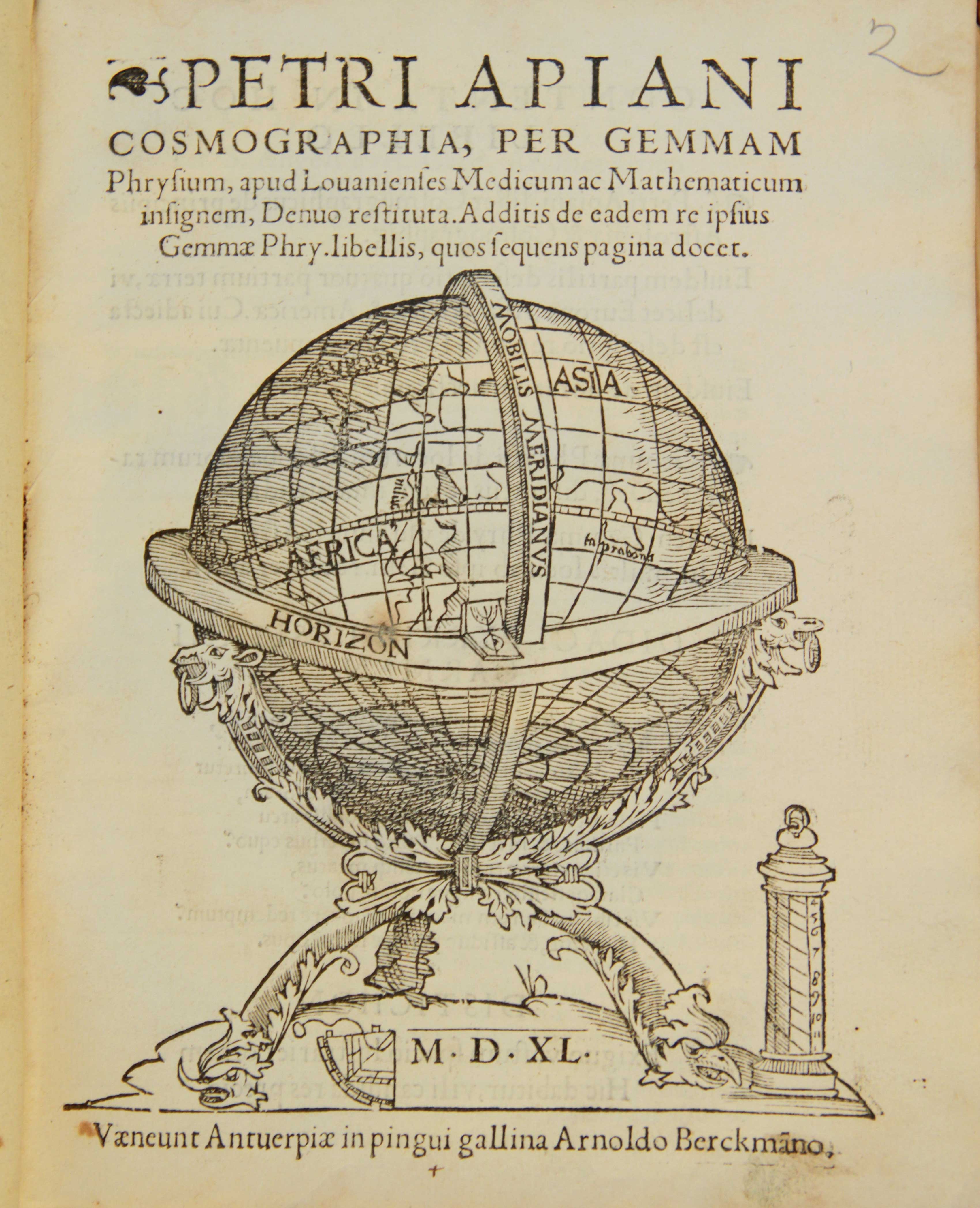 Apian-Cosmographia-1540-Titelblatt