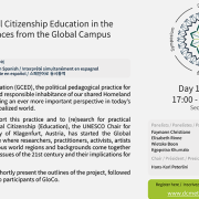 A poster inviting to a DCMET symposium panel on 25.10.2023, with the title Exploring Global Citizenship Education in the Local.