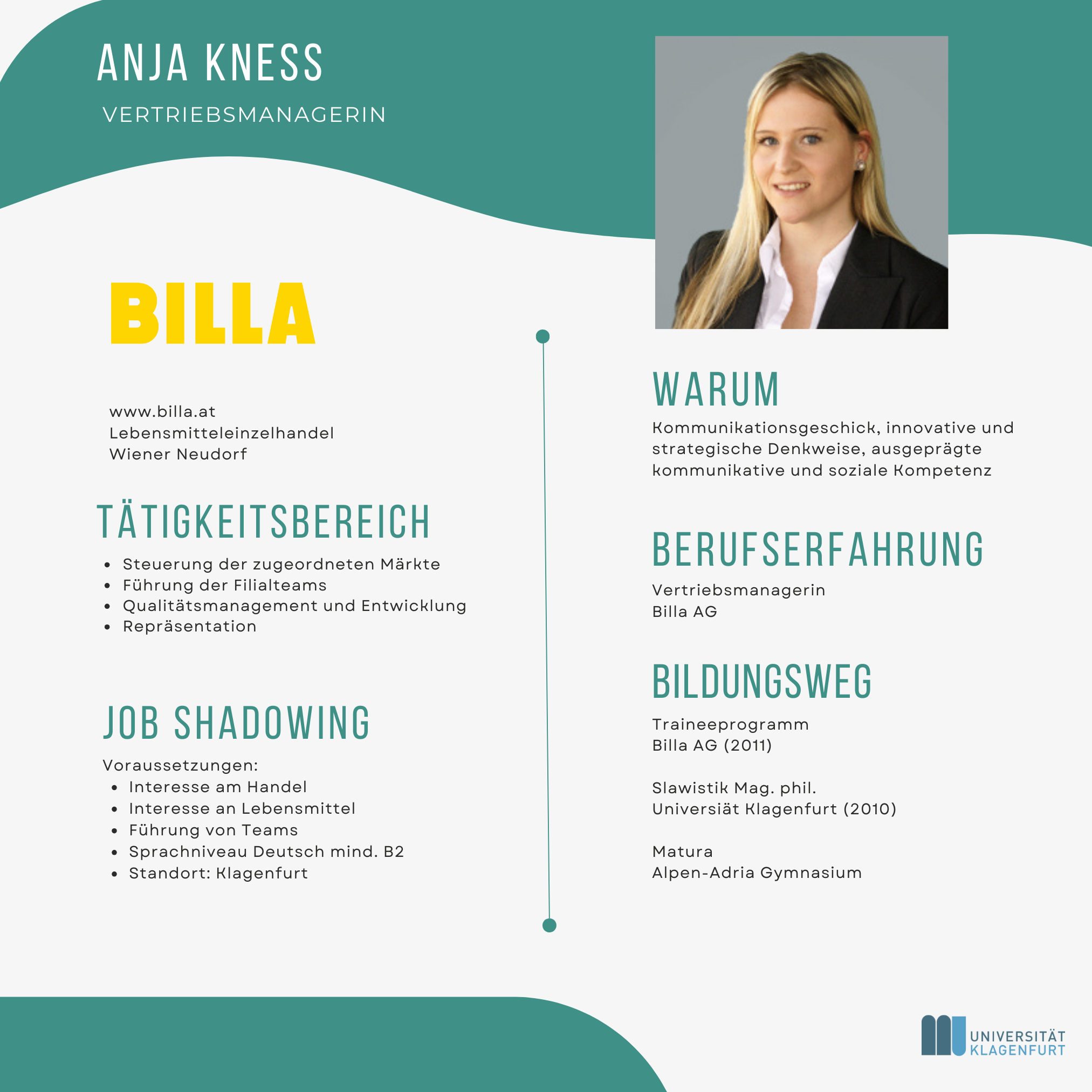 Steckbrief Job Shadowing | Anja Kness