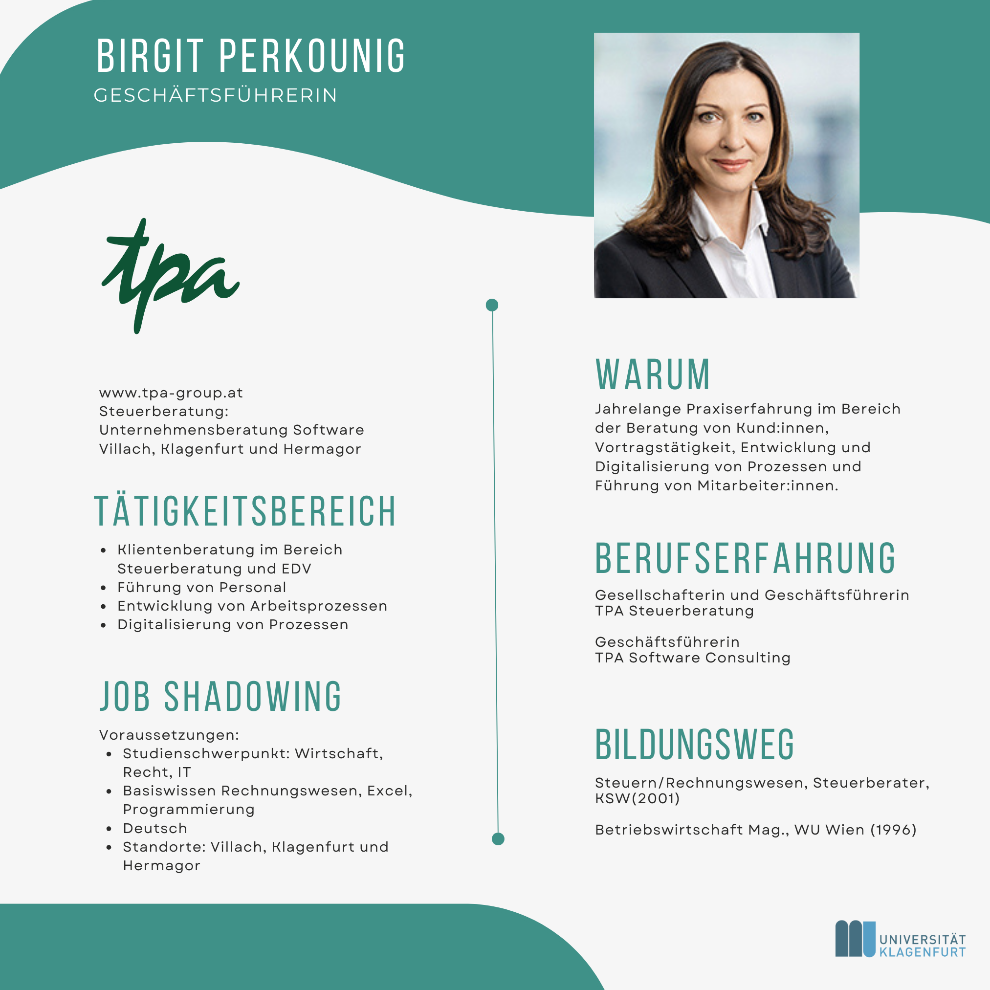 Steckbrief Job Shadowing | Birgit Perkounig