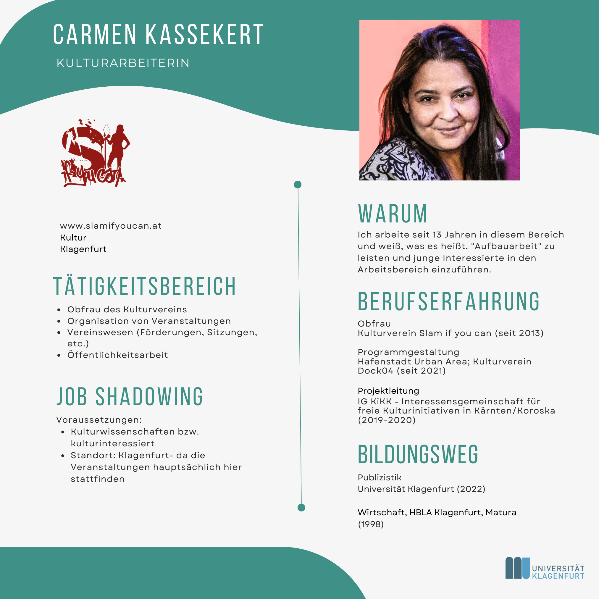 Steckbrief Job Shadowing | Carmen Kassekert