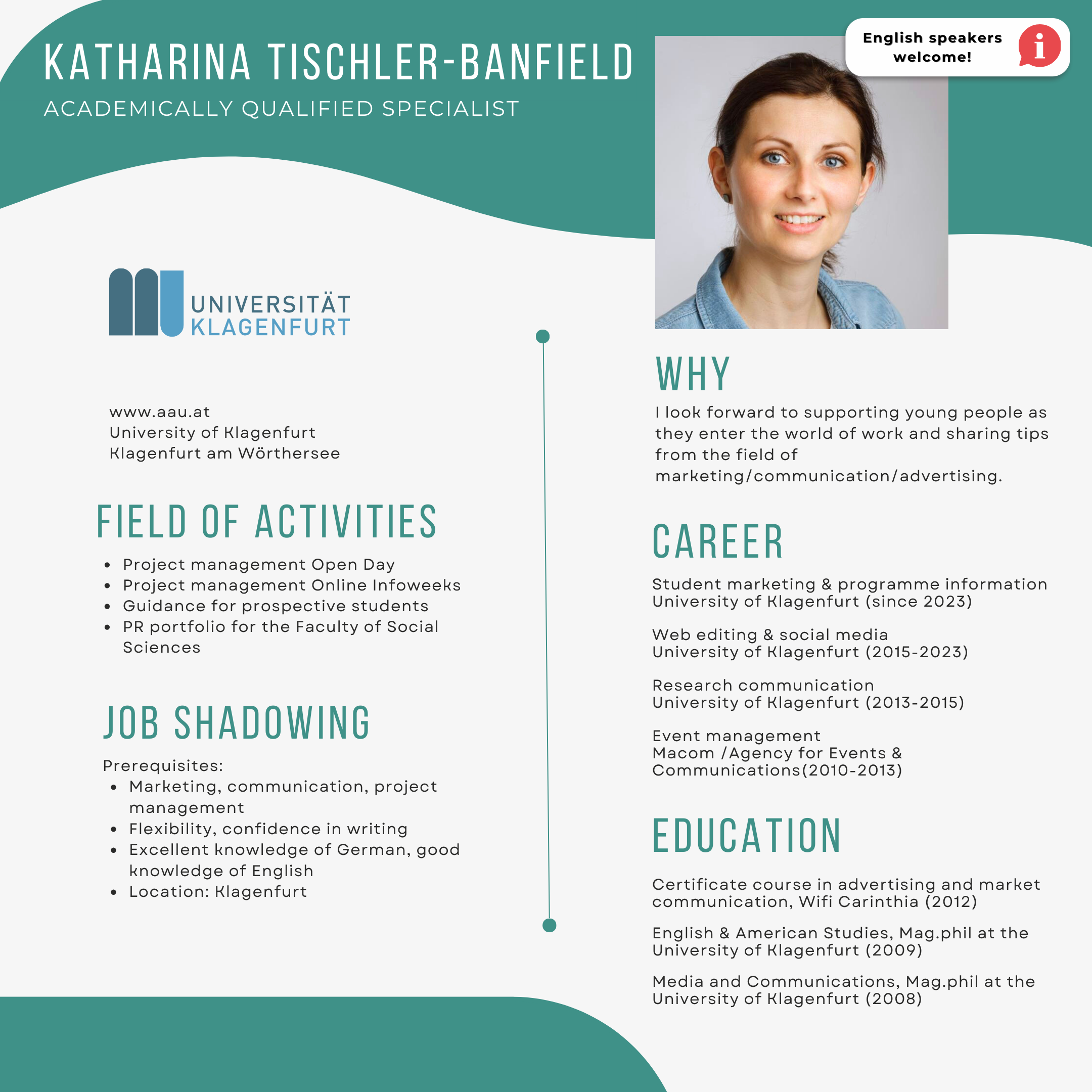Steckbrief Job Shadowing | Katharina Tischler-Banfield