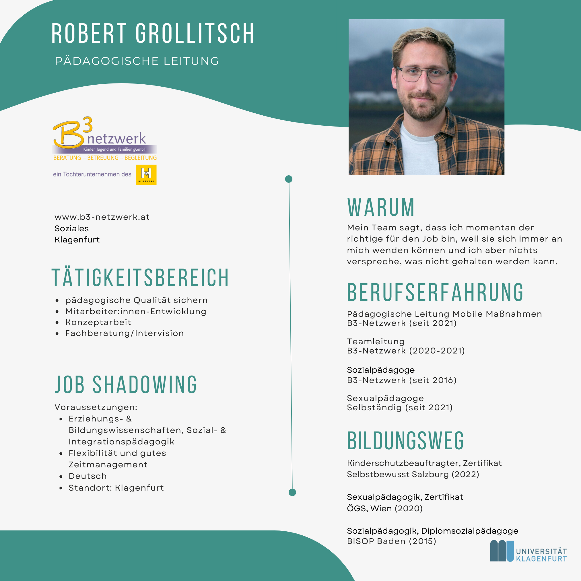 Steckbrief Job Shadowing | Robert Grollitsch