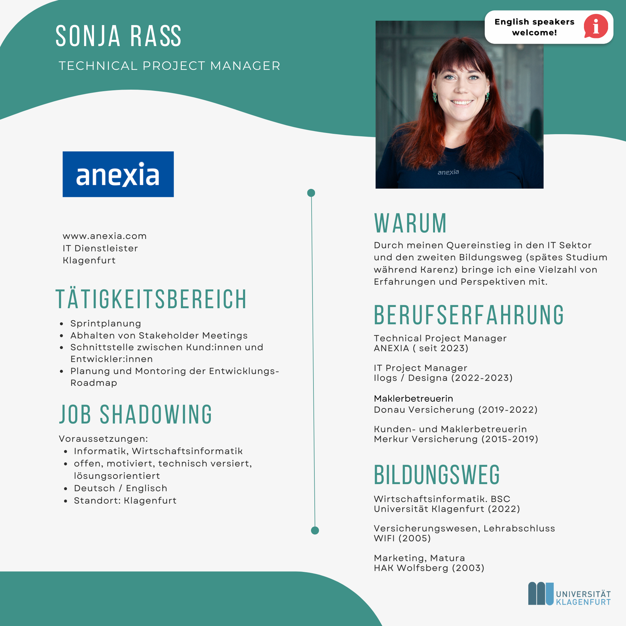 Steckbrief Job Shadowing | Sonja Rass