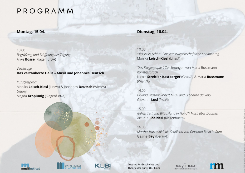 Programm der Tagung Musil und die Bildende Kunst des Robert Musil-Instituts