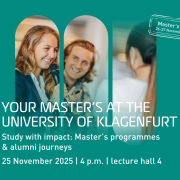 Your Master's at the University of Klagenfurt (c) AAU/Waschnig