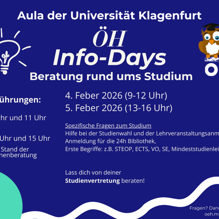Ankündigung der ÖH Info-Days am 4. und 5. Februar 2026