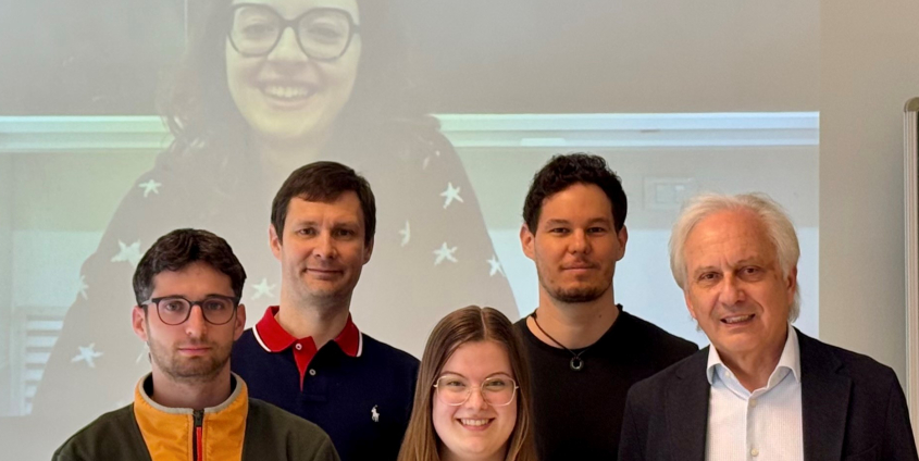 Francesco Zuccato, Benedetta Strizzolo (auf der Leinwand), Konstantin Schekotihin, Veronika Semmelrock, Patrick Rodler und Gerhard Friedrich (v.l.n.r.) | Foto: KK