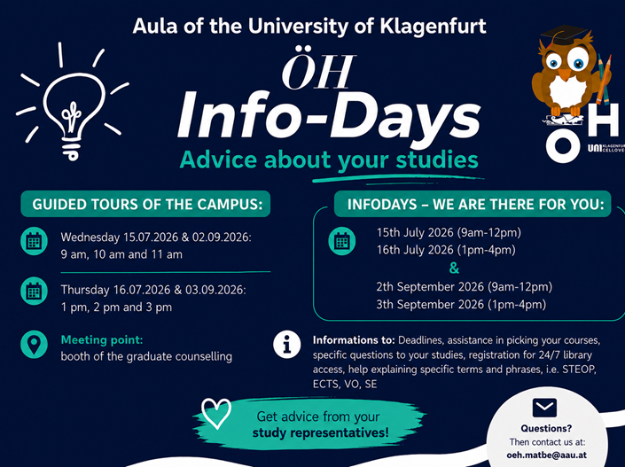 Announcement of the ÖH Info Days in July and September 2026